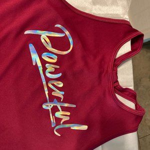 Girls NWOT Dry Fit tank top "Powerful1 size L 10/12